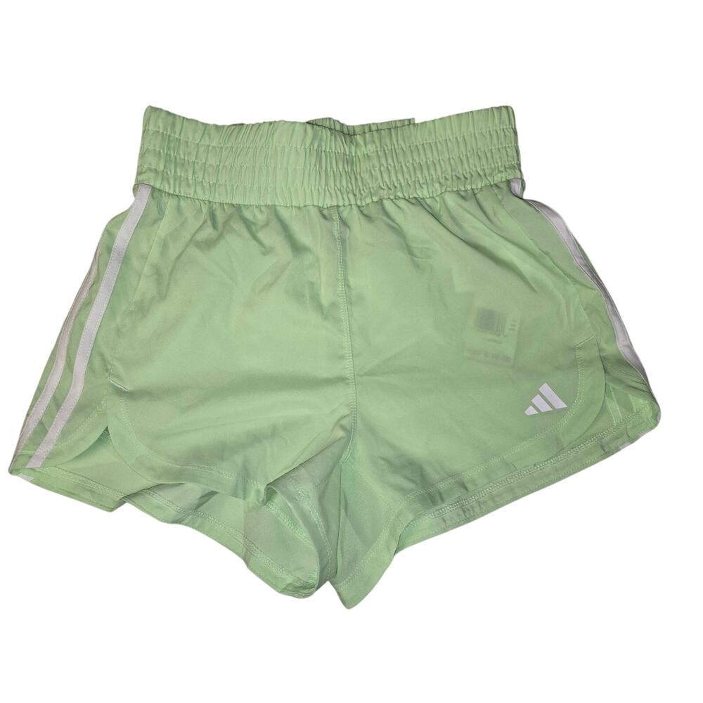 Adidas Pacer Short Women's XS 3" High Rise Running Shorts Green NWT